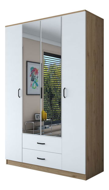 Ruhásszekrény Bafaretta 31 (tükörrel) (dió + fehér)