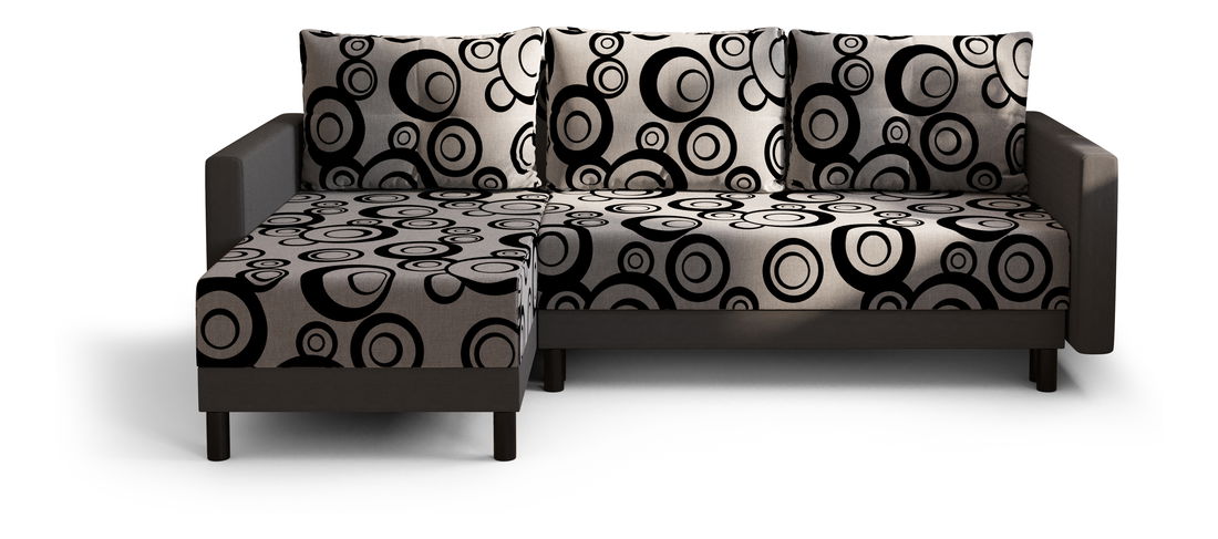 Kutna garnitura Glimmer L (tamnosiva + siva + crna) (L)