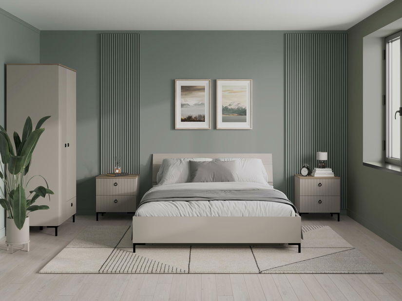 Raft de perete Demandaron (taupe + stejar silverjack) 