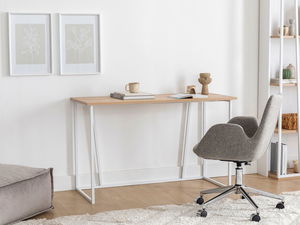 Masă PC Nidupe 5 (stejar zafir + alb) 