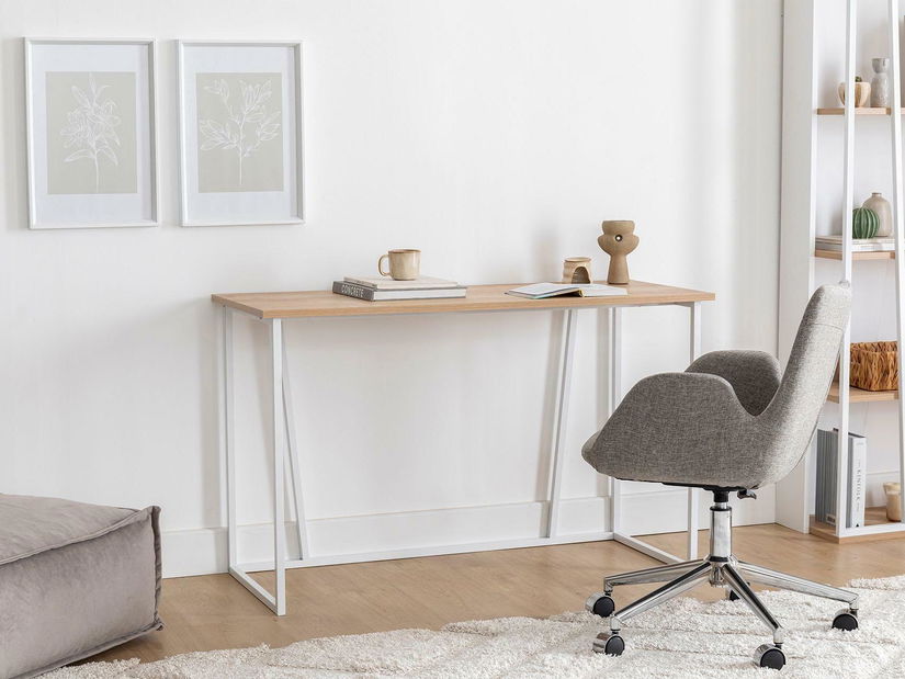 Masă PC Nidupe 5 (stejar zafir + alb) 