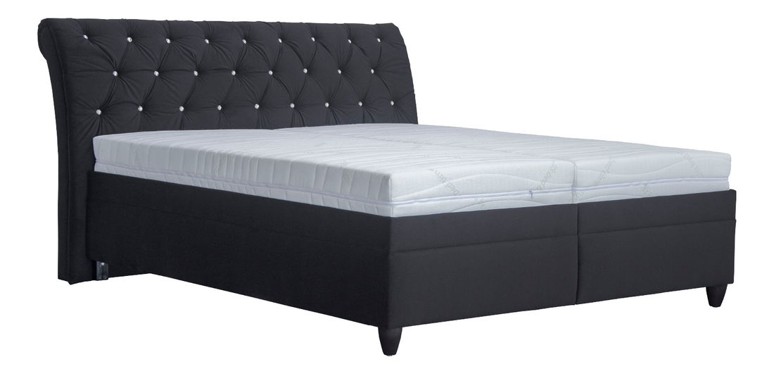 Pat matrimonial 180 cm Linda (wenge) (cu saltea și somieră Ivana Plus)