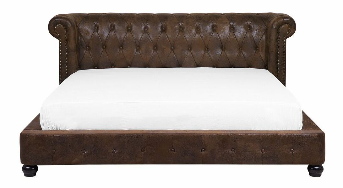 Manželská vodná posteľ 160 cm Chomper (hnedá) (s roštom a matracom)