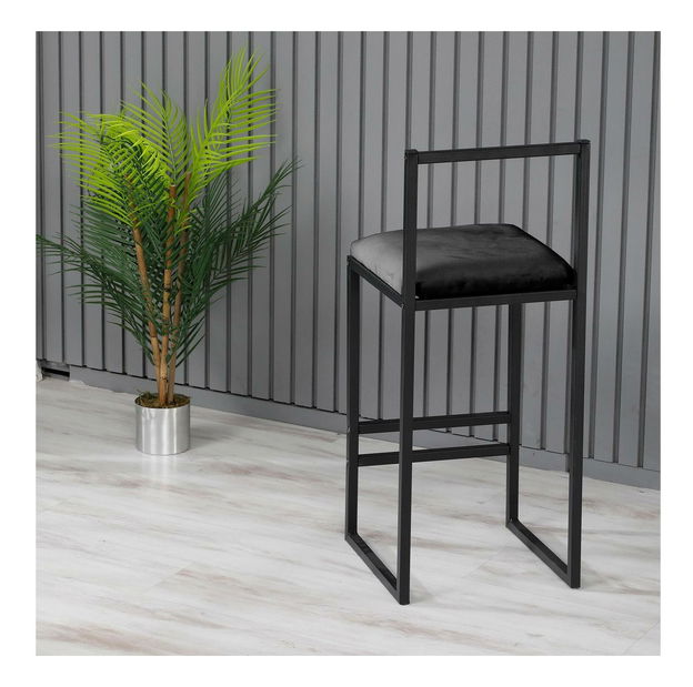 Scaun tip bar Nathaniel (Negru)