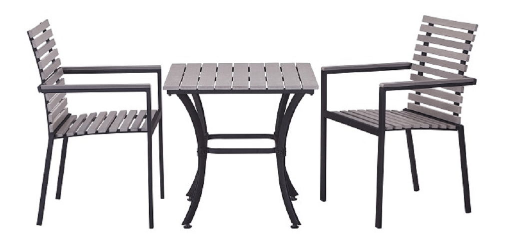 Záhradný nábytok Ronin 1+2 (svetlosivá + čierna)