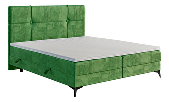 Egyszemélyes ágy Boxspring 120 cm Nivela (zöld) (matraccal és tárolóhellyel)