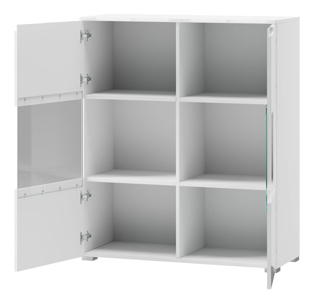 Vitrină Sallosa 27 (alb + alb lucios)