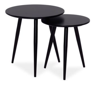 Set 2 buc. masă de cafea metalică Carylon (Negru)