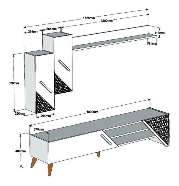 Mobilier living Berny (Alb) *vânzare stoc