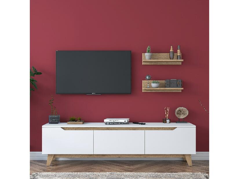 Mobilier living Mitevu 8 (alb + Nuc) 