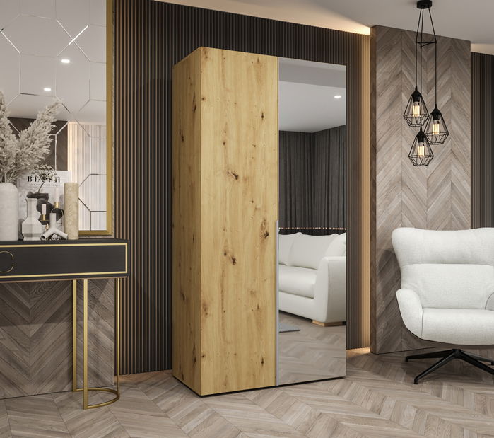 Dulap de haine 100 cm Alice 2 (Stejar artisan + Cașmir)