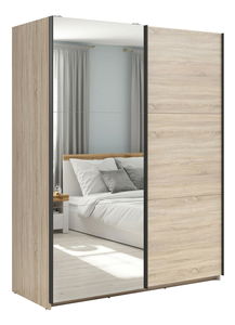 Dulap de haine cu uși culisante Tetrix 33 (stejar sonoma) (cu oglindă)