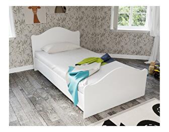 Egyszemélyes ágy 90 cm Bikavi 2 (fehér) (ágyráccsal)