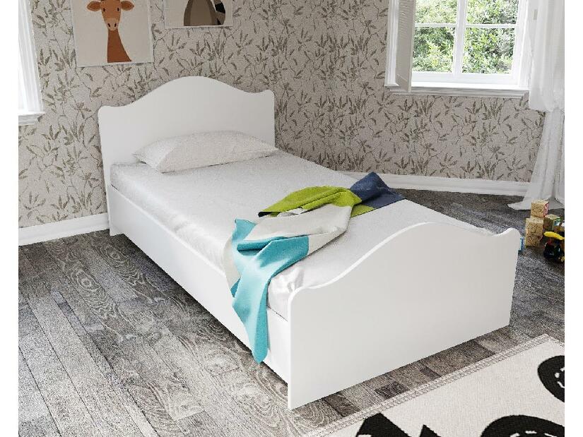 Egyszemélyes ágy 90 cm Bikavi 2 (fehér) (ágyráccsal)
