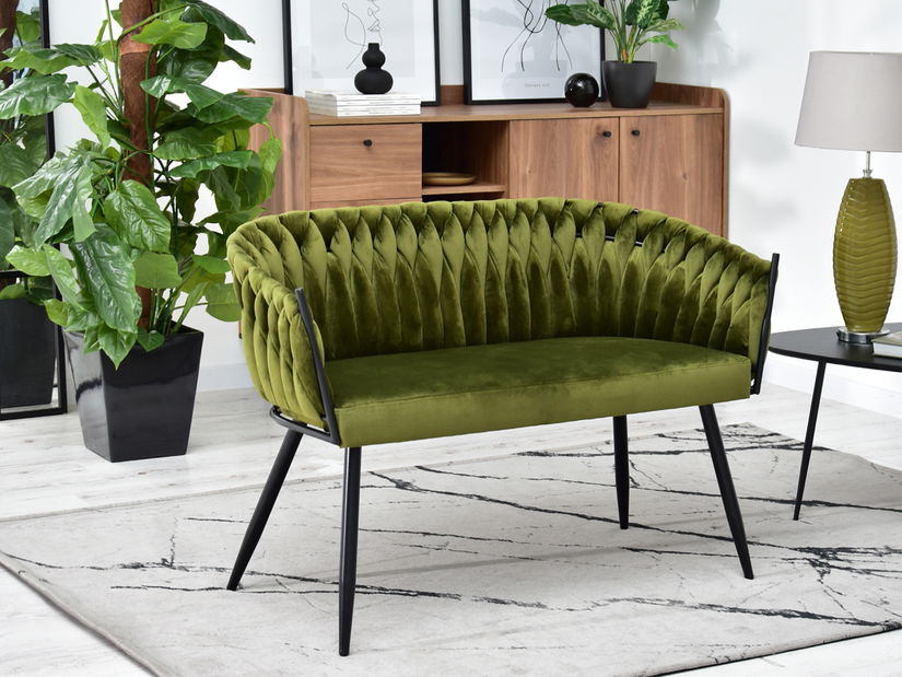 Kétszemélyes kanapé Radio (zöld + fekete)