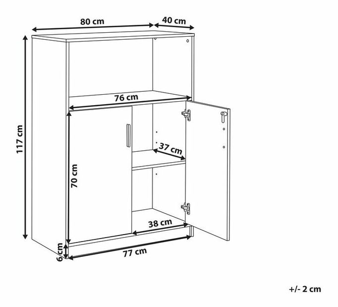 Skrinka Zirkone (svetlé drevo + čierna) 
