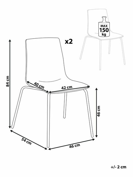 Set 2 ks jedálenských stoličiek Sanson (priehľadná) 