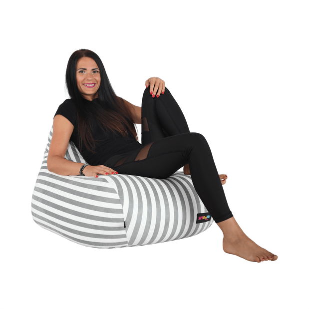 Sedací vak Lampo (sivá + biela)