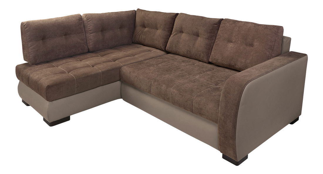 Rohová sedačka Dahlia hnedá, ľavá