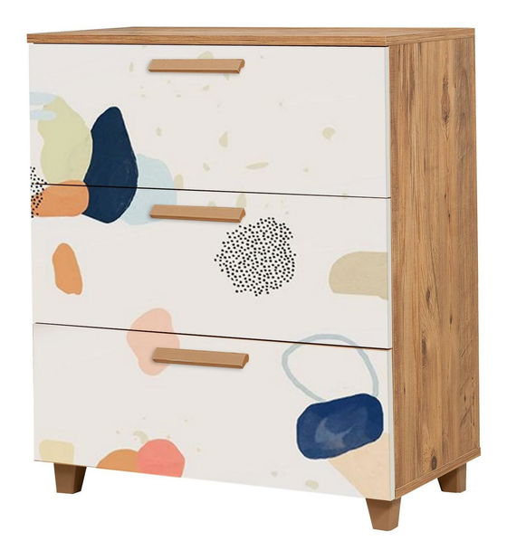 Komód Laurien Gravied (atlanti fenyő + fehér)