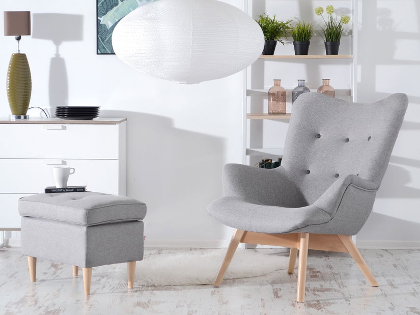 Dizajnové kreslo Florentino (sivá + biela)