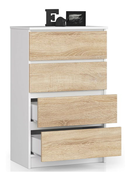 Comodă Kadir TYP2 (Alb + stejar sonoma)