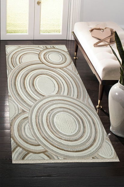 Koberec 80 x 300 cm Amora (béžová + biela)