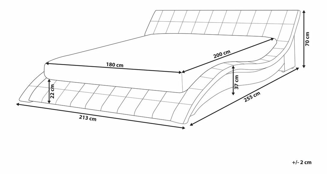 Manželská vodná posteľ 180 cm Veena (biela) (s roštom a matracom)