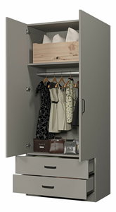 Šatníková skriňa Yamy (sivá)