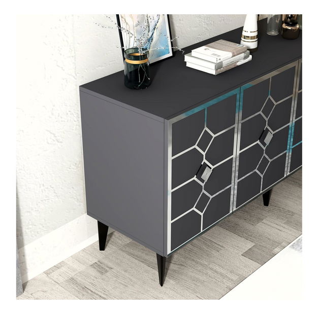 Szekrény Pivuti (antracit + ezüst) 