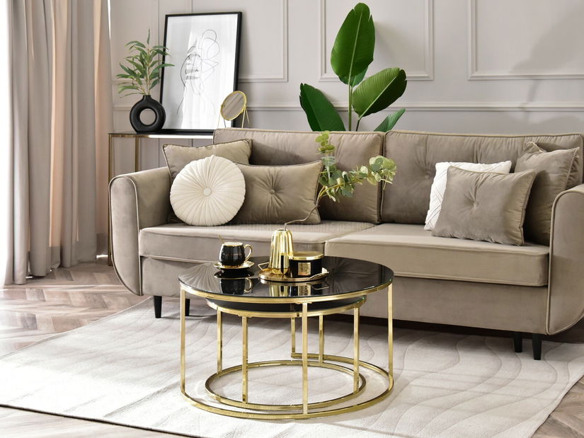 Stolić za kavu Grande (crni mramor + zlatna)