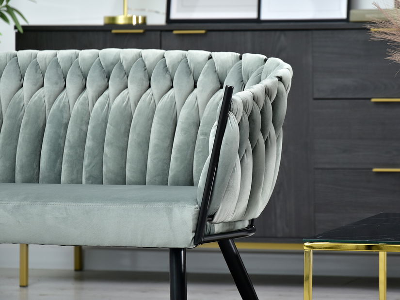 Pohovka dvojsedačka Rozaine (mätová + čierna)