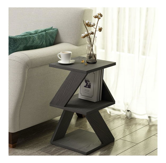 Pomoćni stolić Albena (crna + drvo)