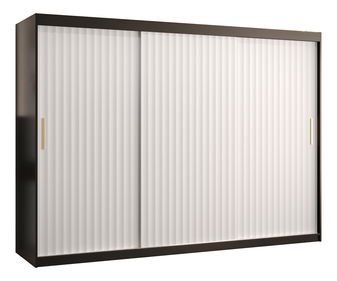 Šatníková skriňa 200 cm Riana Wa 1 200 (čierna + biela matná)