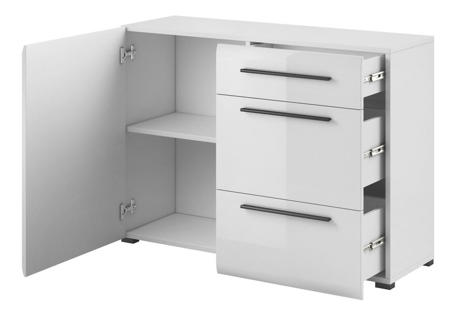 Comodă Tashia 45 (Alb + Alb extra lucios)