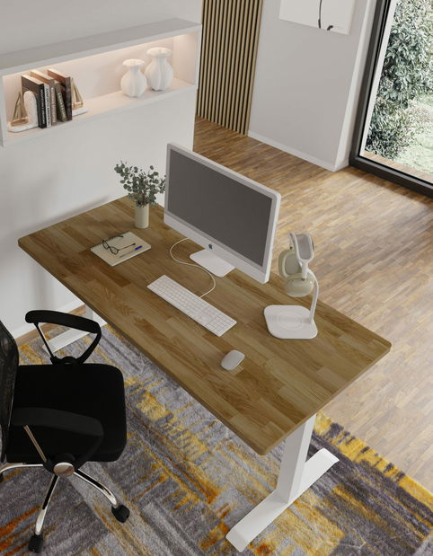 Elektromos PC asztal Natura 160 (tölgy + fehér)