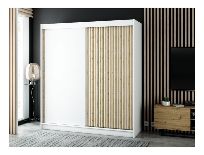 Ruhásszekrény 200 cm Ladonna (matt fehér)