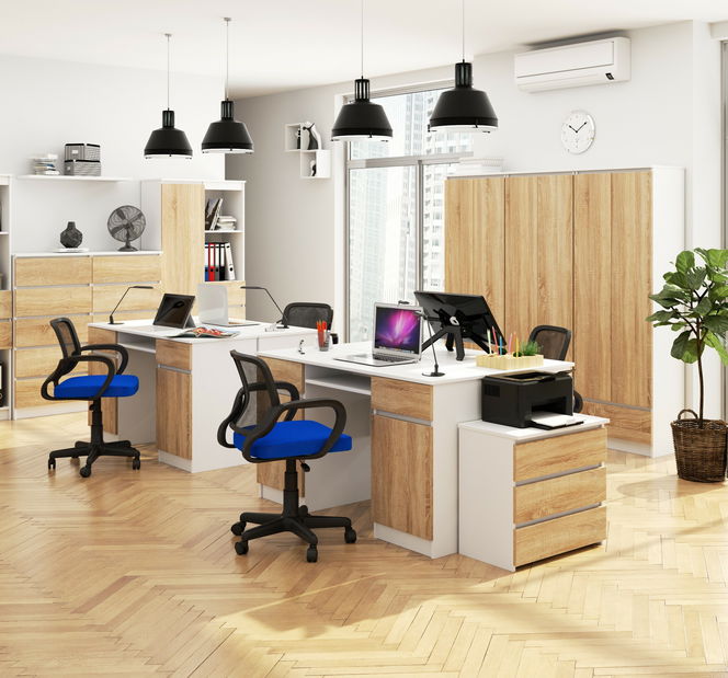 PC asztal Bahadur (fehér + szonoma tölgy)