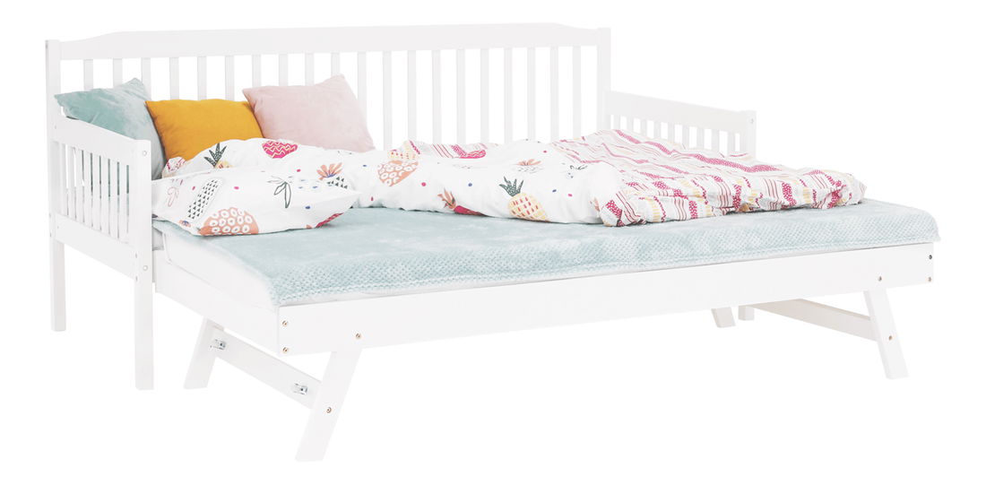 Pat extensibil copii 90 cm Pazzan (alb) (cu somieră)