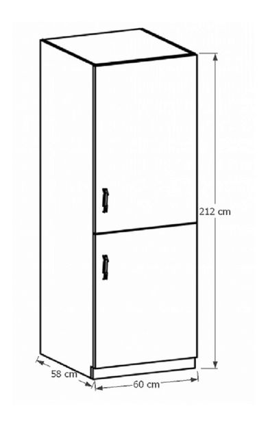 Kuhinjski ormarić za hladnjak D60ZL Sillina (orah milano)