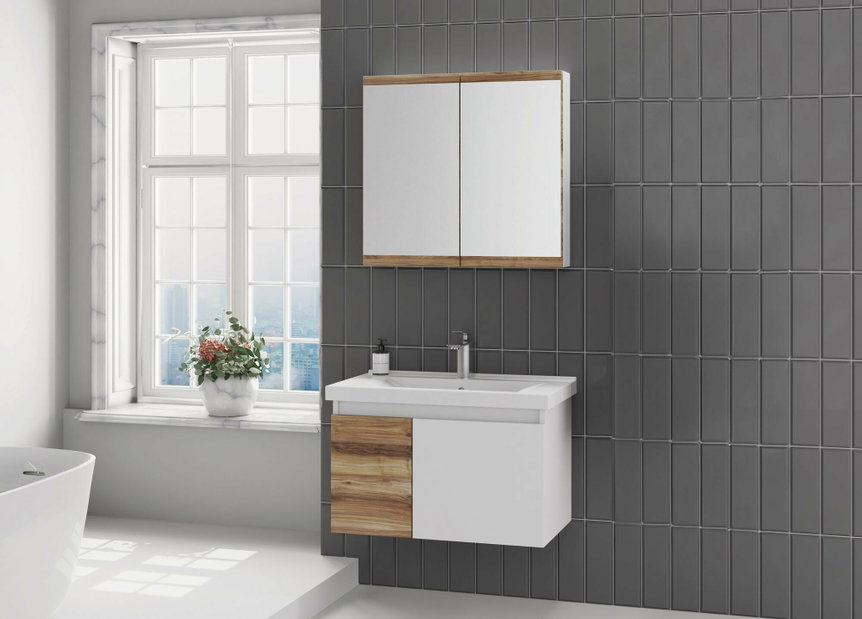 Set mobilier baie Abramba 80 (pin + alb)