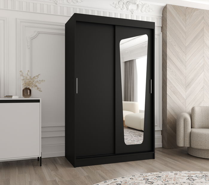 Šatníková skriňa 120 cm Mokka (čierna)