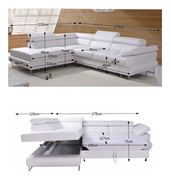 Rohová sedačka Bjorn R OTM-2F (biela) (L)