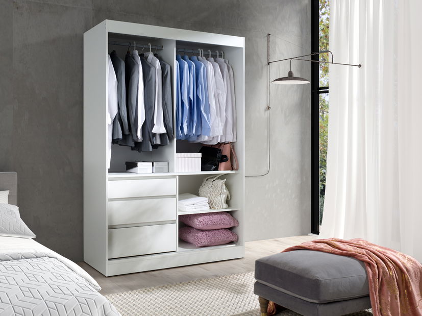 Šatníková skriňa Hanila 140 (dub lefkas + čierna)