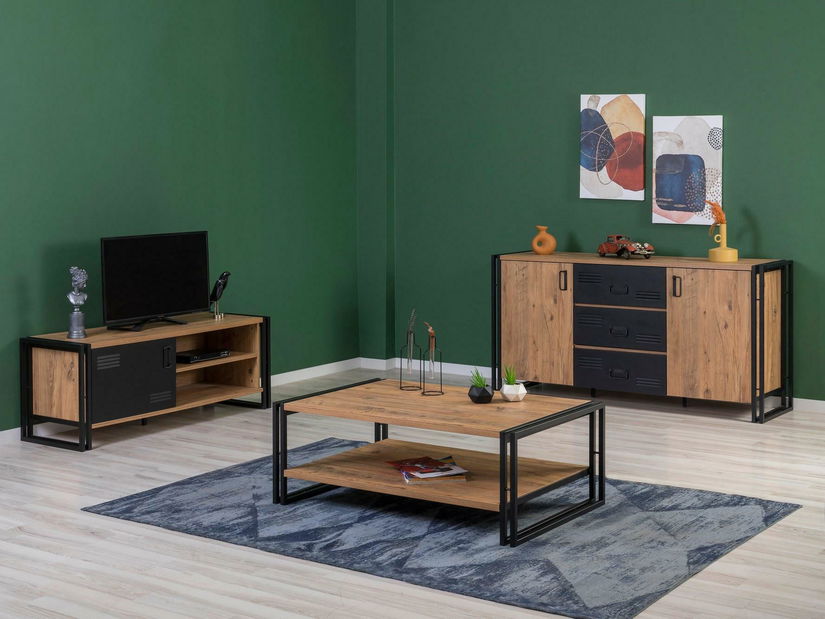 Set mobilier living Cosmopolitan 26 (atlantic pin + negru)