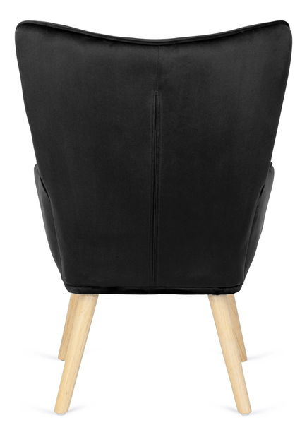 Fotel zsámollyal Lombardi (fekete) 