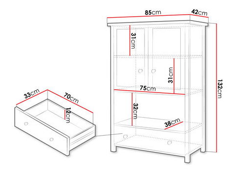 Komoda Kokos KS-11 (biela + dub nash)