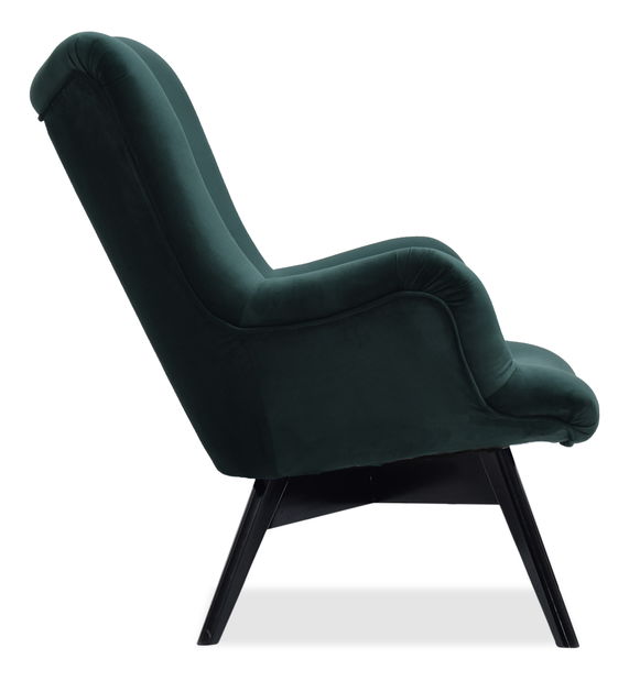 Dizajnové kreslo Florentino (tmavozelená + dub)