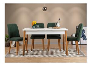 Set mobilier sufragerie Dobuse 3 (pin atlantic + alb + verde) (pentru 4 persoane)