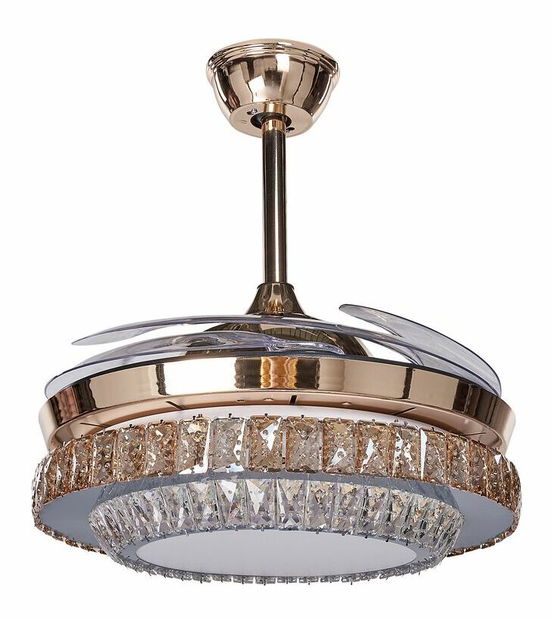 Ventilator de tavan cu iluminat Ashli (auriu)